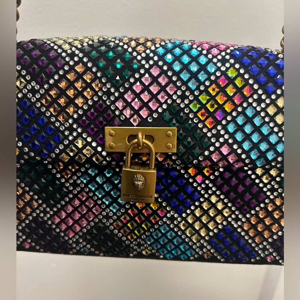 Kurt Geiger The Brixton Multicolor Embellished 2 Way Chain Bag NWT - Picture 4 of 16